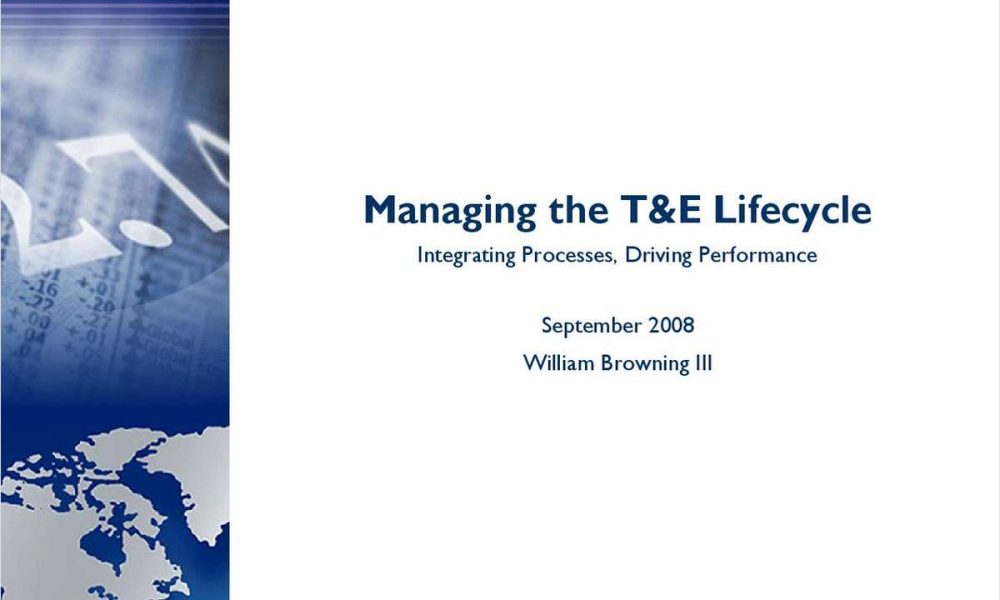 14 Managing the T&E Lifecycle Integrating Processes, Driving Performance