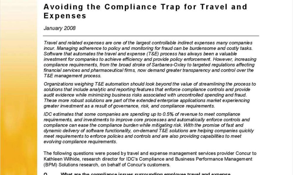 15 Avoiding the Compliance Trap for Travel and Expenses