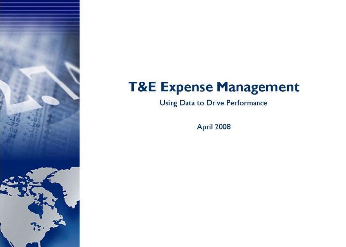 21 T&E Expense Management Using Data to Drive Performance