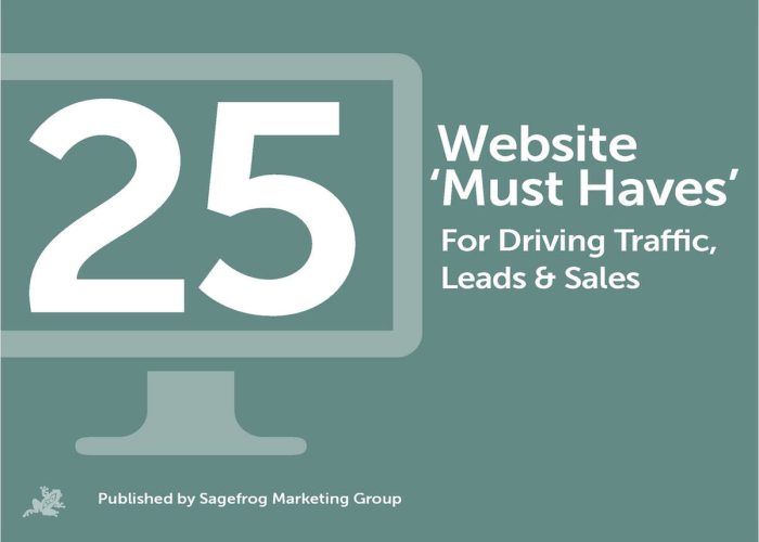 25 Website 'Must Haves' for Driving Traffic, Leads & Sales