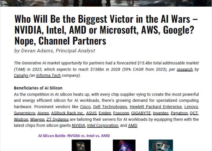 Who Will Be the Biggest Victor in the AI Wars – NVIDIA, Intel, AMD or Microsoft, AWS, Google? Nope, Channel Partners