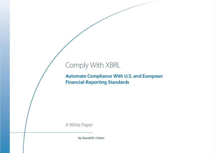 Comply With XBRL Automate Compliance With U.S. and European Financial-Reporting Standards