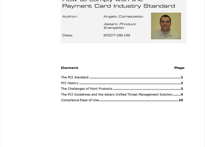 7 How to comply with the Payment Card Industry Standard