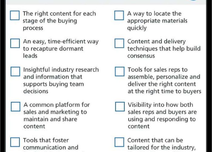 Checklist Key Ingredients for Successful Content Selling