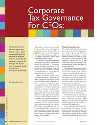 Corporate Tax Governance For CFOs